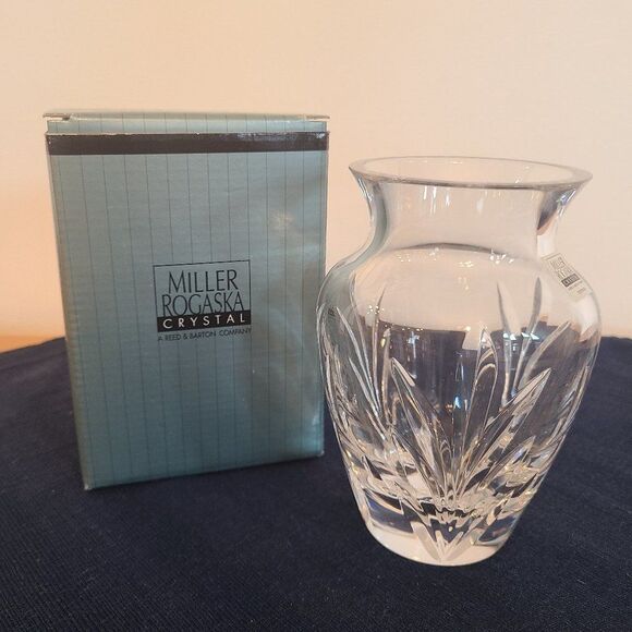Miller Rogaska Crystal Covington Urn Vase 5" Full Lead Beautiful Crystal NIB NWT - Picture 2 of 14